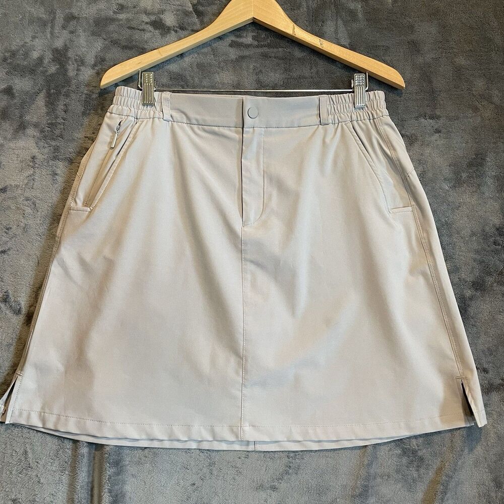 Baleaf Skort Women L Gray Stretch Water Resistant UPF 50+ Tennis Golf Pickleball